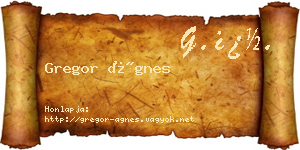 Gregor Ágnes névjegykártya